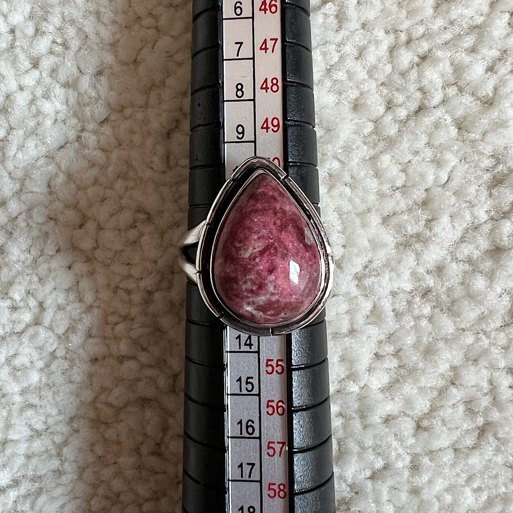 925 Sterling Silver rhodonite ring